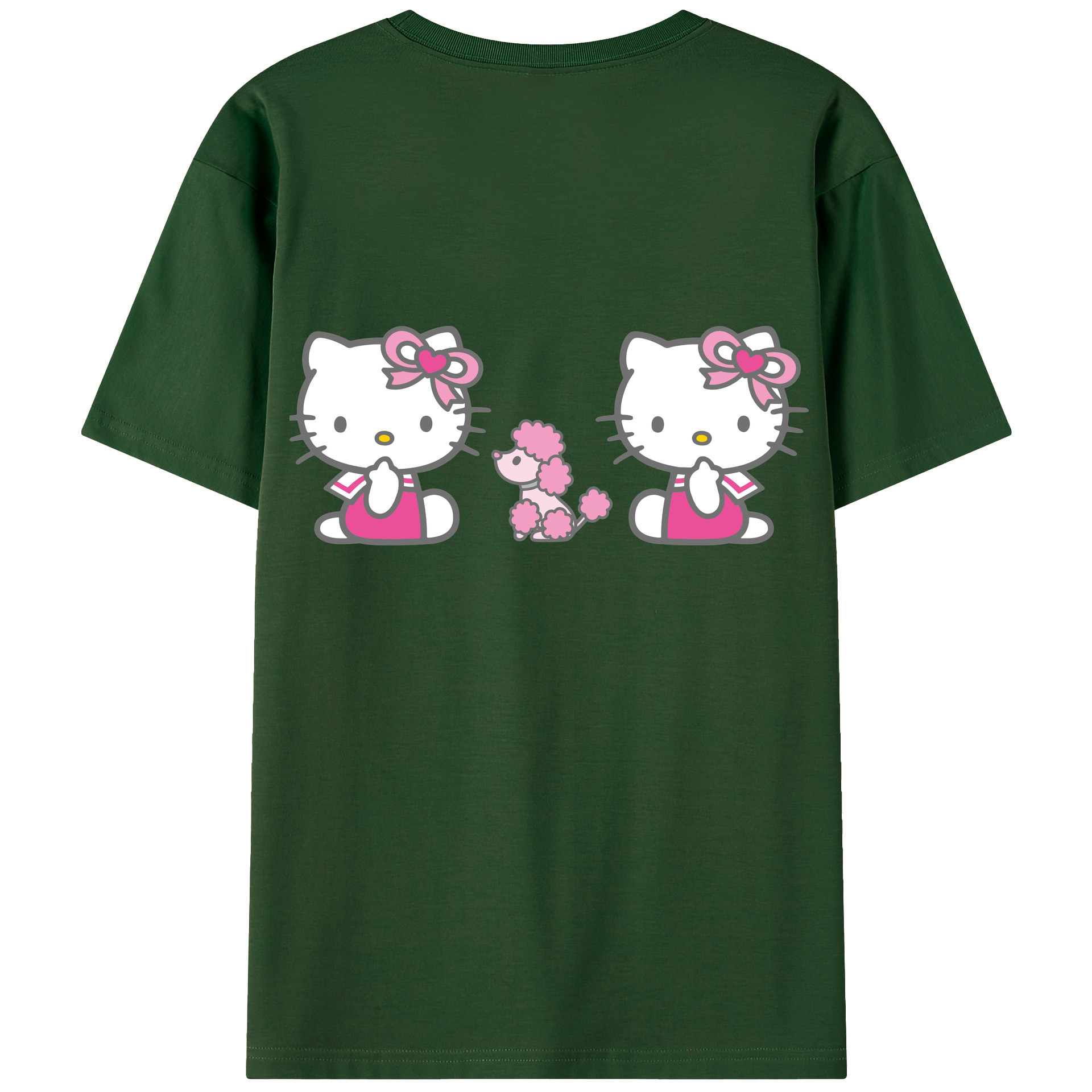 （画像用） Hello Kitty ハローキティ 綿100％半袖Tシャツ（背面プリント）